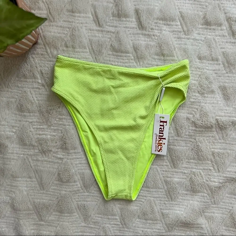 Frankie's Bikinis Grotto High Waisted Metallic Swimsuit Bottoms in Sundance